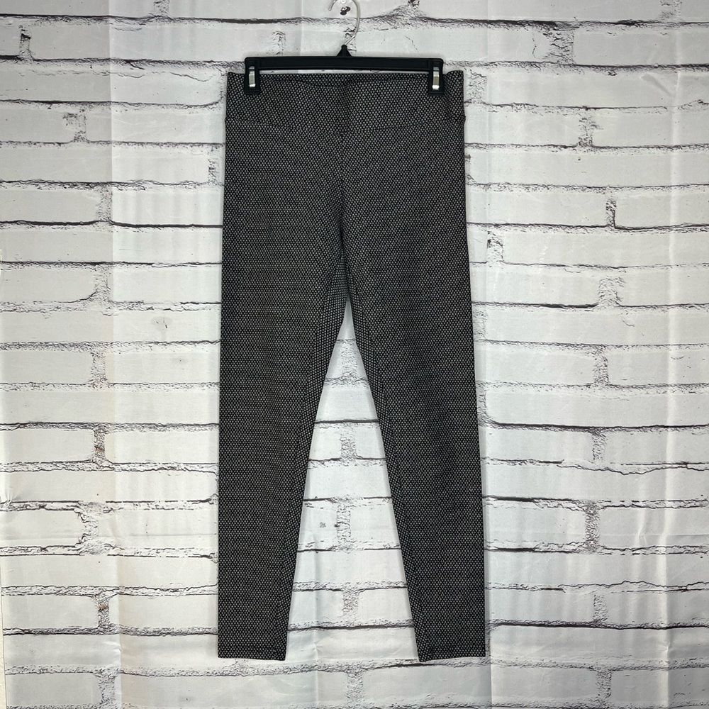 Loft Outlet Zig-Zag Leggings S Black White High-Waist Athleisure Stretch Yoga